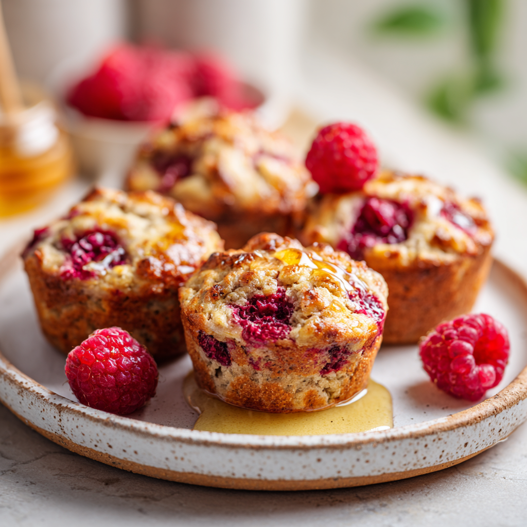 greek yogurt raspberry muffins - final presentation