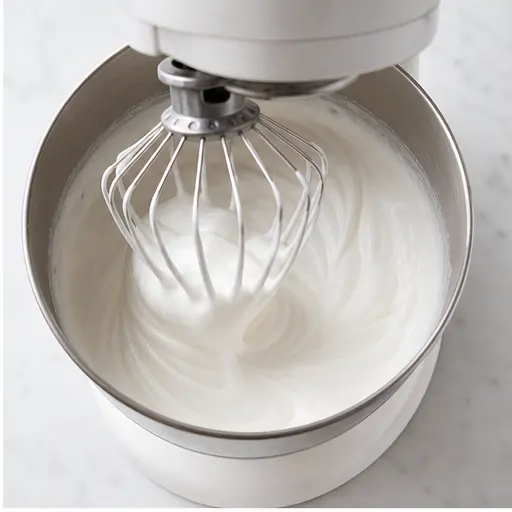 Step 2: Whipping egg whites to medium peaks