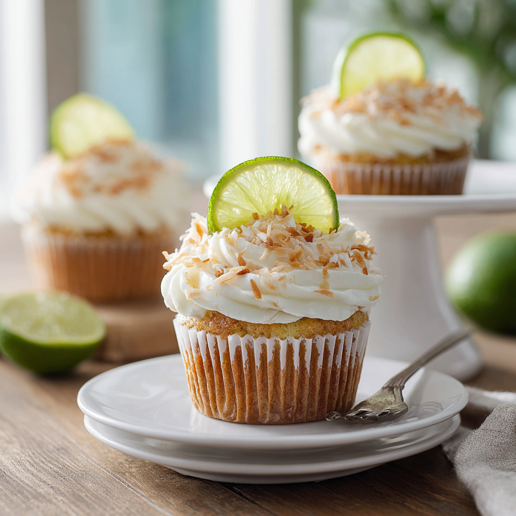 key lime coconut cupcakes - final presentation