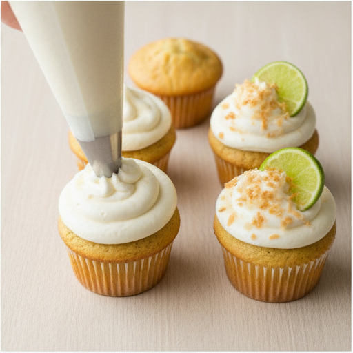 key lime coconut cupcakes - step 4