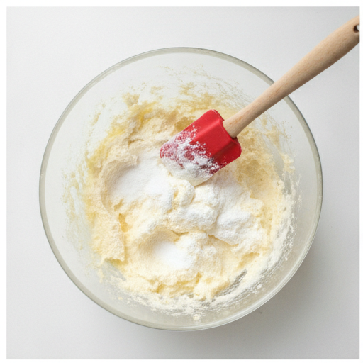 Creaming butter and sugar for lemon snowball cookies
