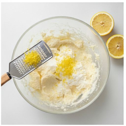 Mixing dough for lemon snowball cookies
