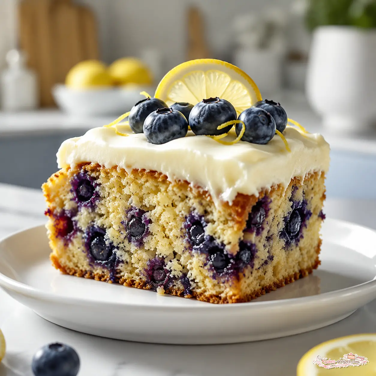 lemon blueberry snack cake - final presentation