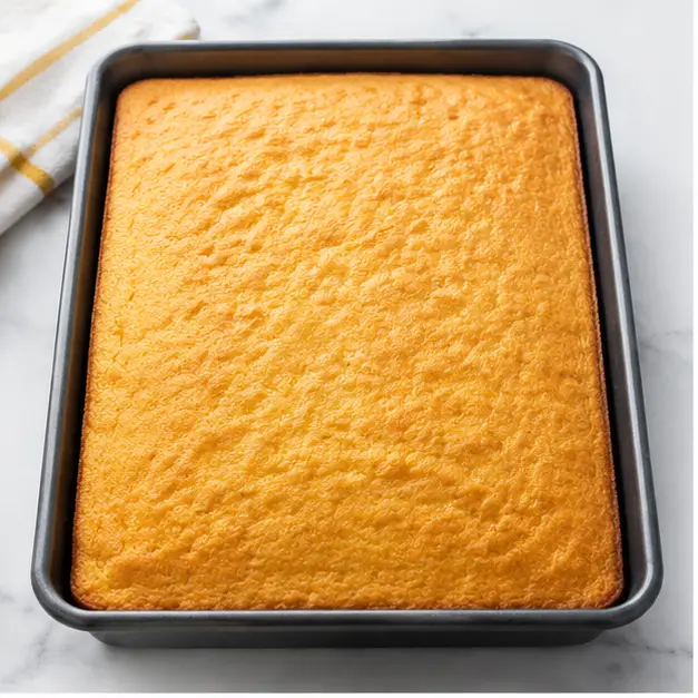 Step 1: Bake the yellow cake mix until golden