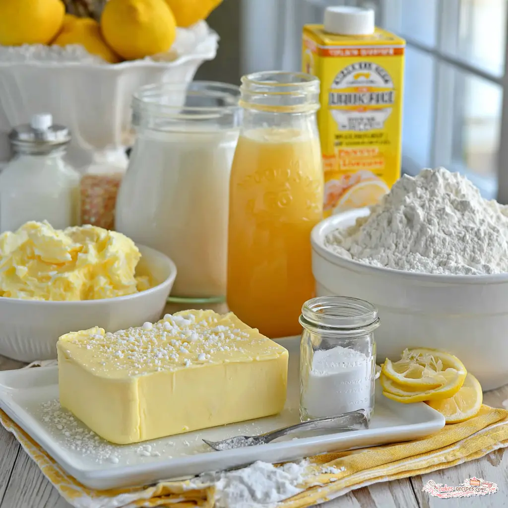magic lemon cobbler - main ingredients