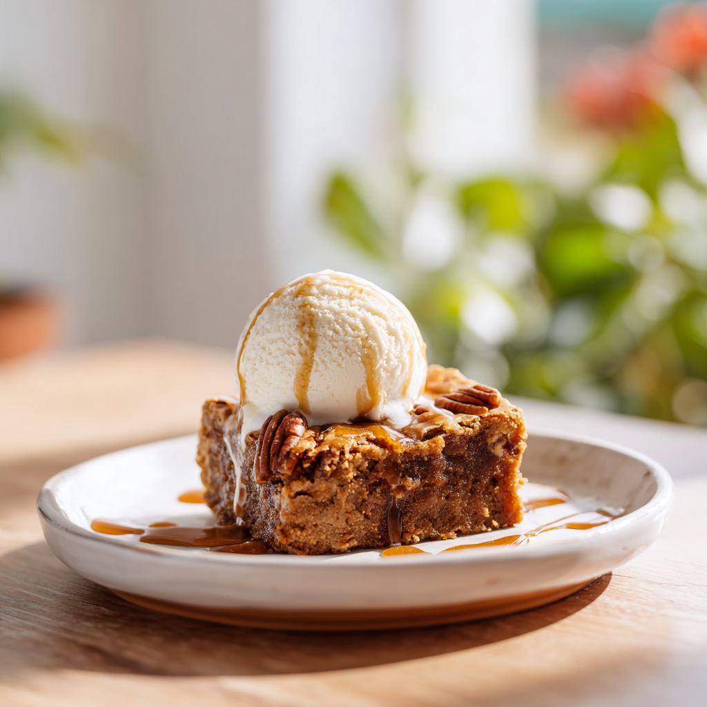 maple pecan blondies - final presentation