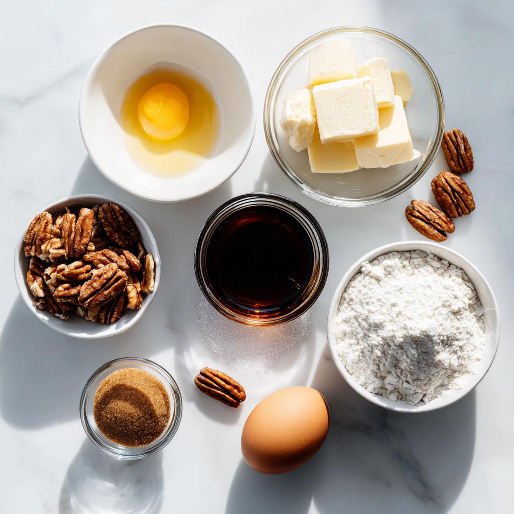 maple pecan blondies - main ingredients