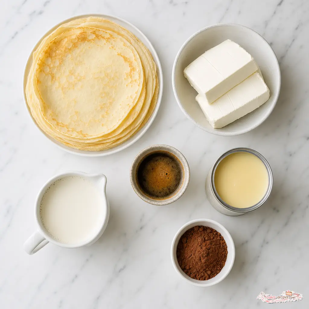 mille crepe cake - main ingredients
