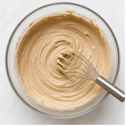 Step 1: Whisking cream cheese with espresso and condensed milk