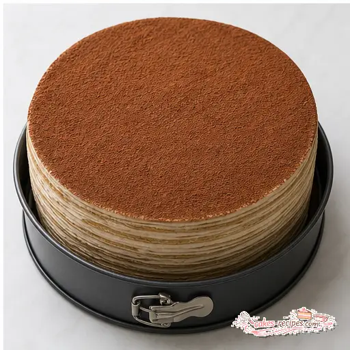 Step 4: Assembled cake ready for chilling
