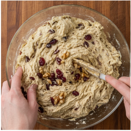 no knead cranberry bread - step 3