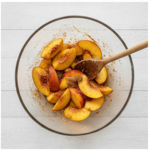 peach cobbler cinnamon rolls - step 2
