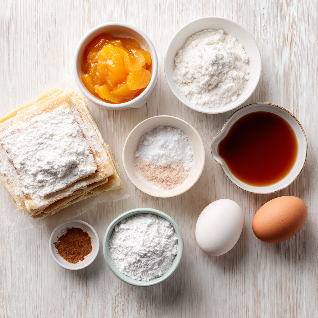 peach pie cruffins - main ingredients