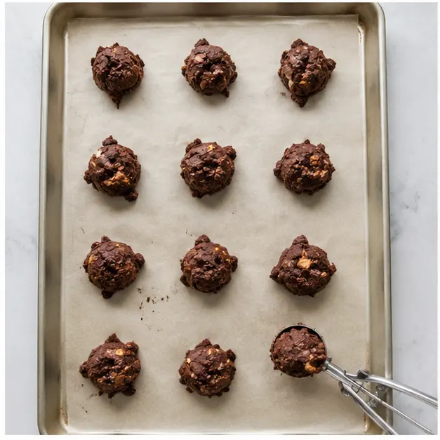 Step 3: Scooping dough onto baking sheet