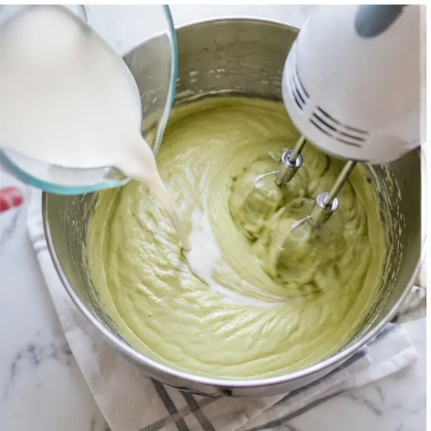 Step 3: Slowly add heavy cream while mixing