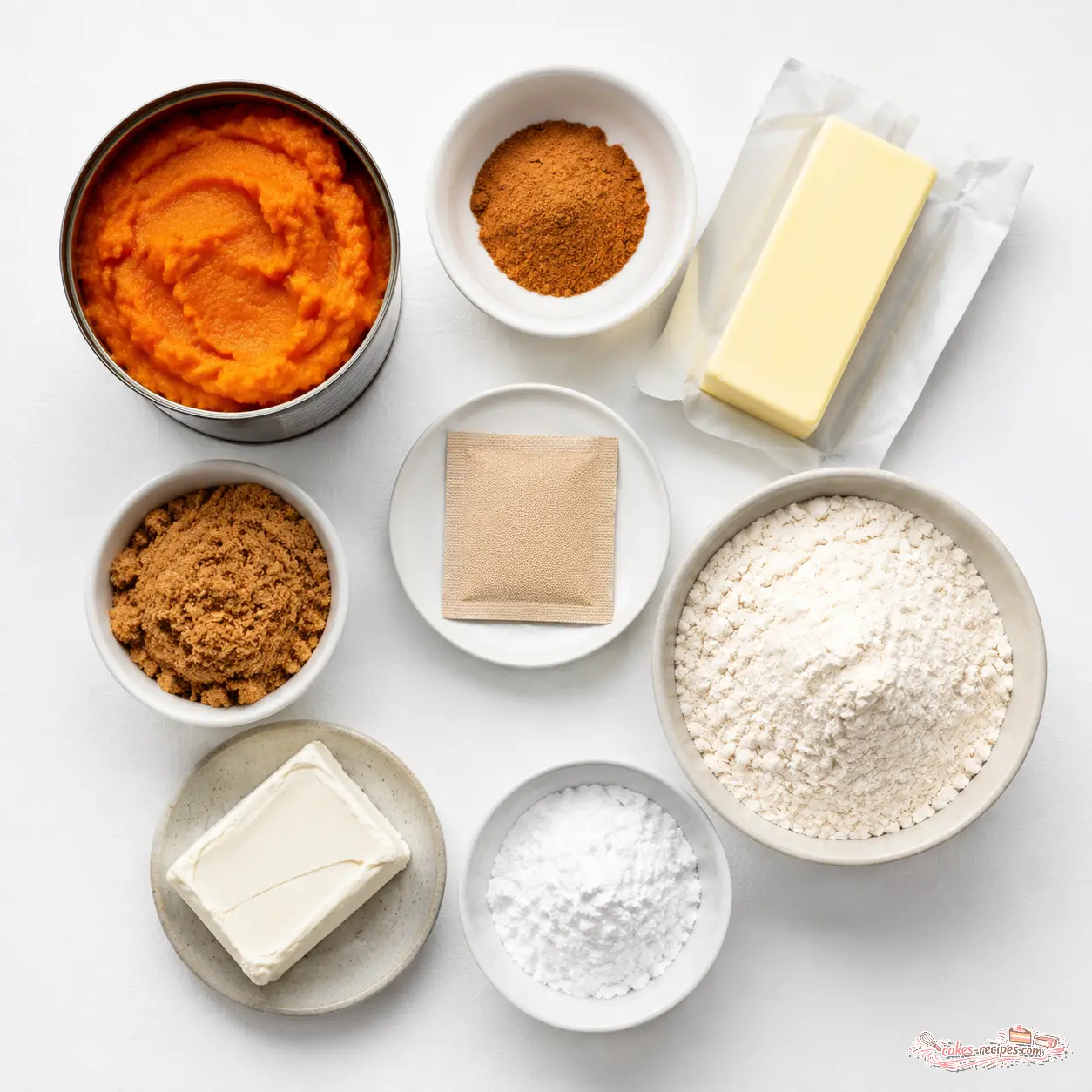 pumpkin cinnamon rolls - main ingredients