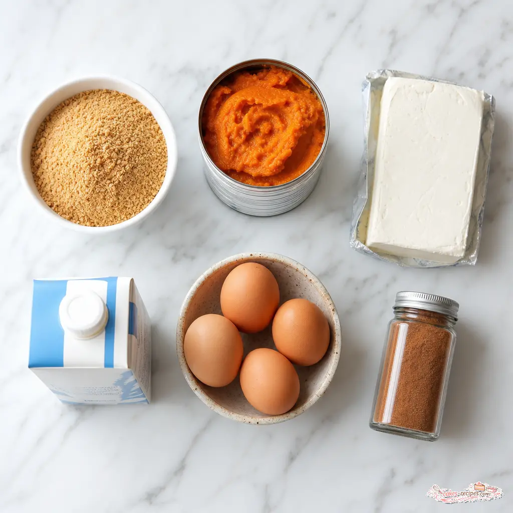pumpkin cream cheese blondies - main ingredients