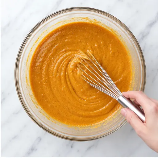 Step 2: Whisking together pumpkin layer ingredients