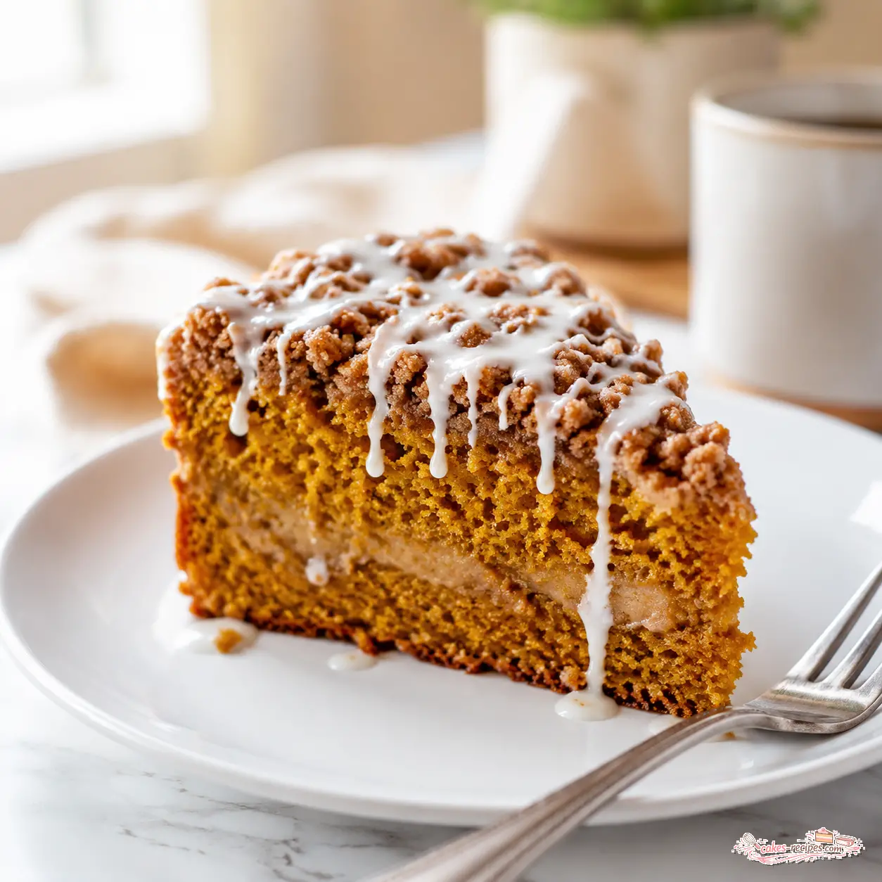 pumpkin crumb coffee cake - final presentation
