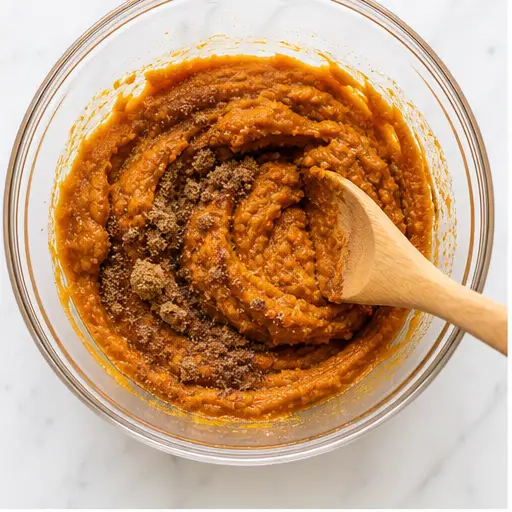 Step 1: Mixing the pumpkin filling