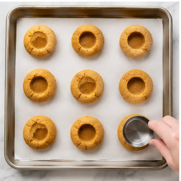 Step 3: Press wells into each cookie
