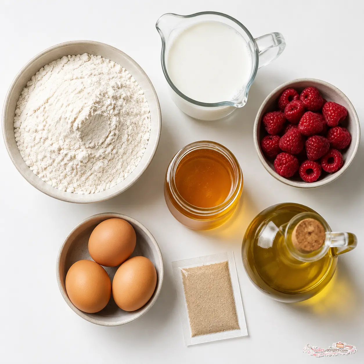 raspberry cream stuffed brioche donuts - main ingredients