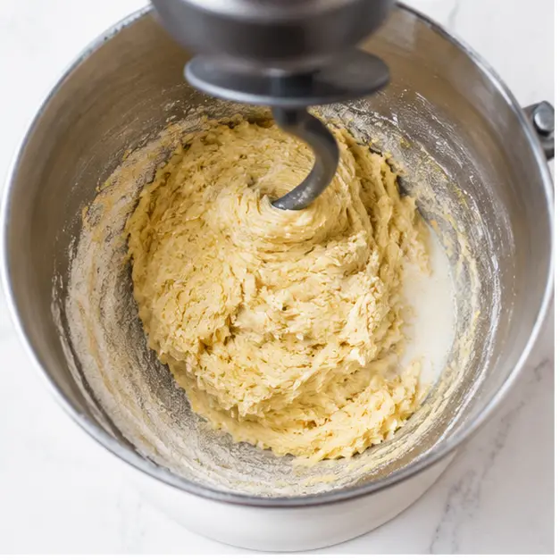 Step 1: Mixing the brioche dough in a stand mixer