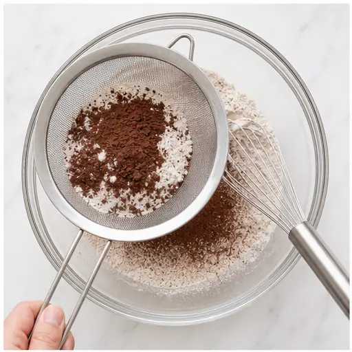 Step 1: Sifting dry ingredients