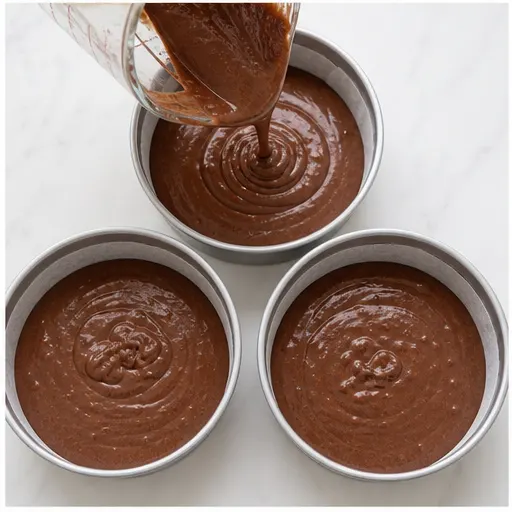 Step 3: Dividing batter into pans