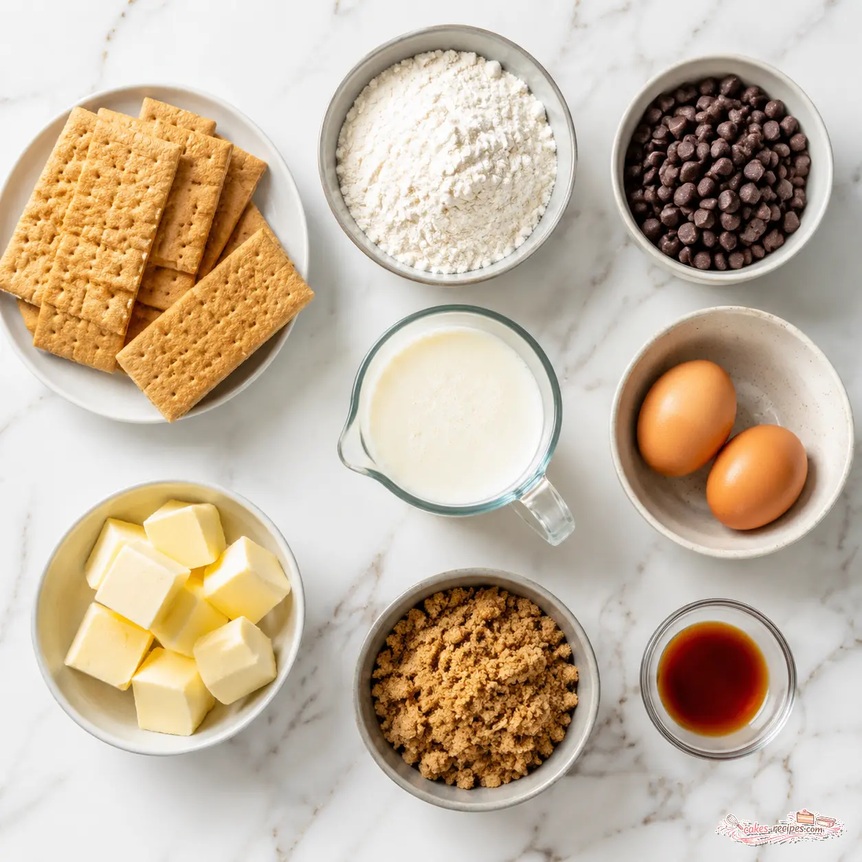 smores cake recipe - main ingredients
