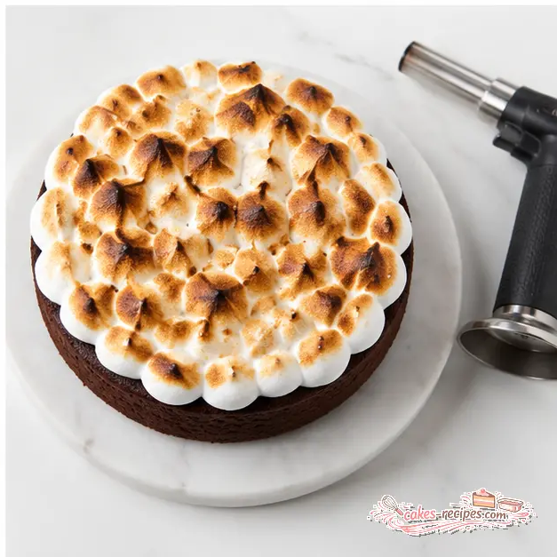 Step 4: Toasting the meringue topping with a kitchen torch