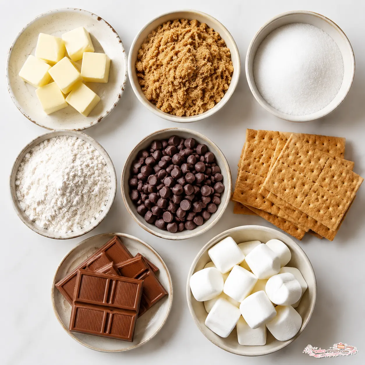 smores stuffed chocolate chip cookies - main ingredients