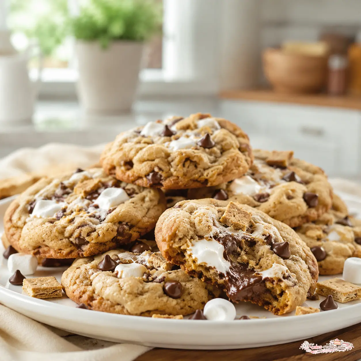 smores stuffed chocolate chip cookies - final presentation