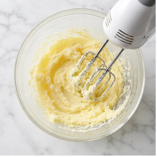 Step 1: Creaming butter and sugar until fluffy