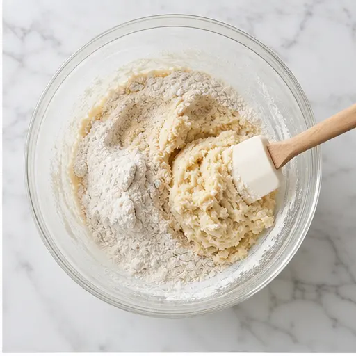 Step 2: Folding in the dry flour mixture