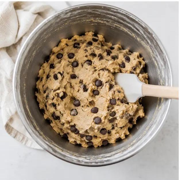 Step 3: Mixing chocolate chips into the dough