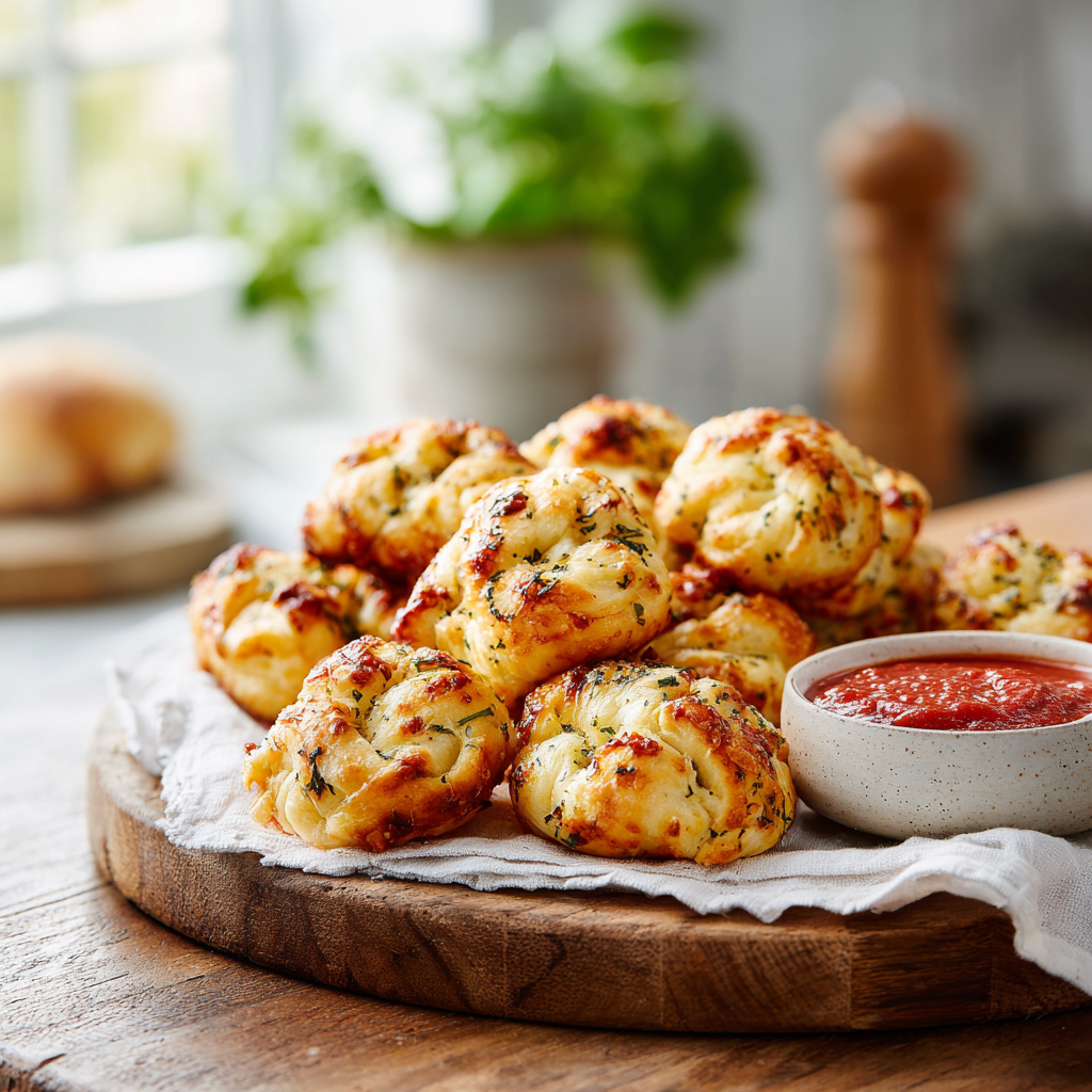 sourdough garlic knots - final presentation