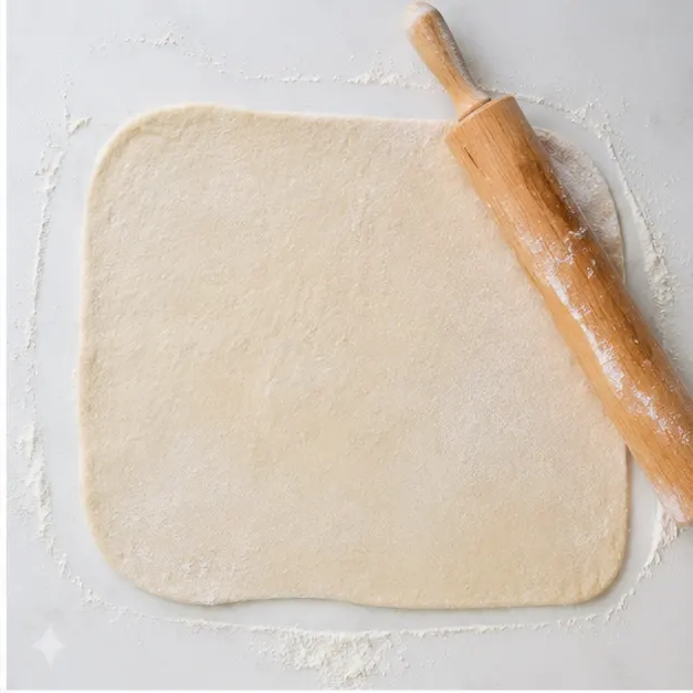Step 2: Rolling the dough into a rectangle