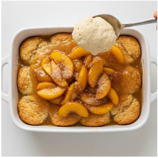 southern peach cobbler with buttermilk biscuit topping - step 3