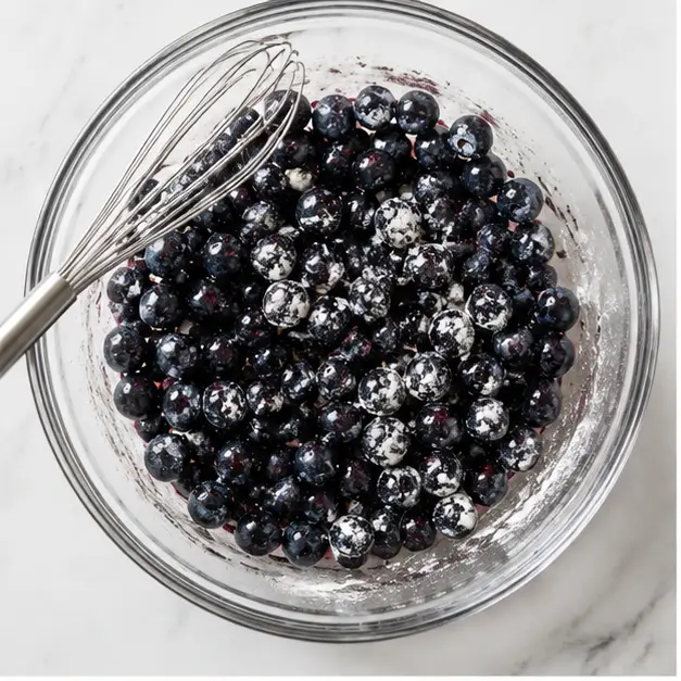 Step 1: Tossing blueberries with cornstarch and lemon juice