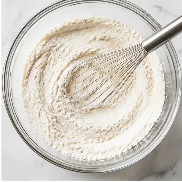 Step 2: Whisking dry ingredients for the batter
