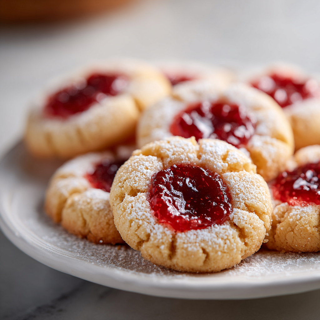 strawberry thumbprint cookie recipe - final presentation