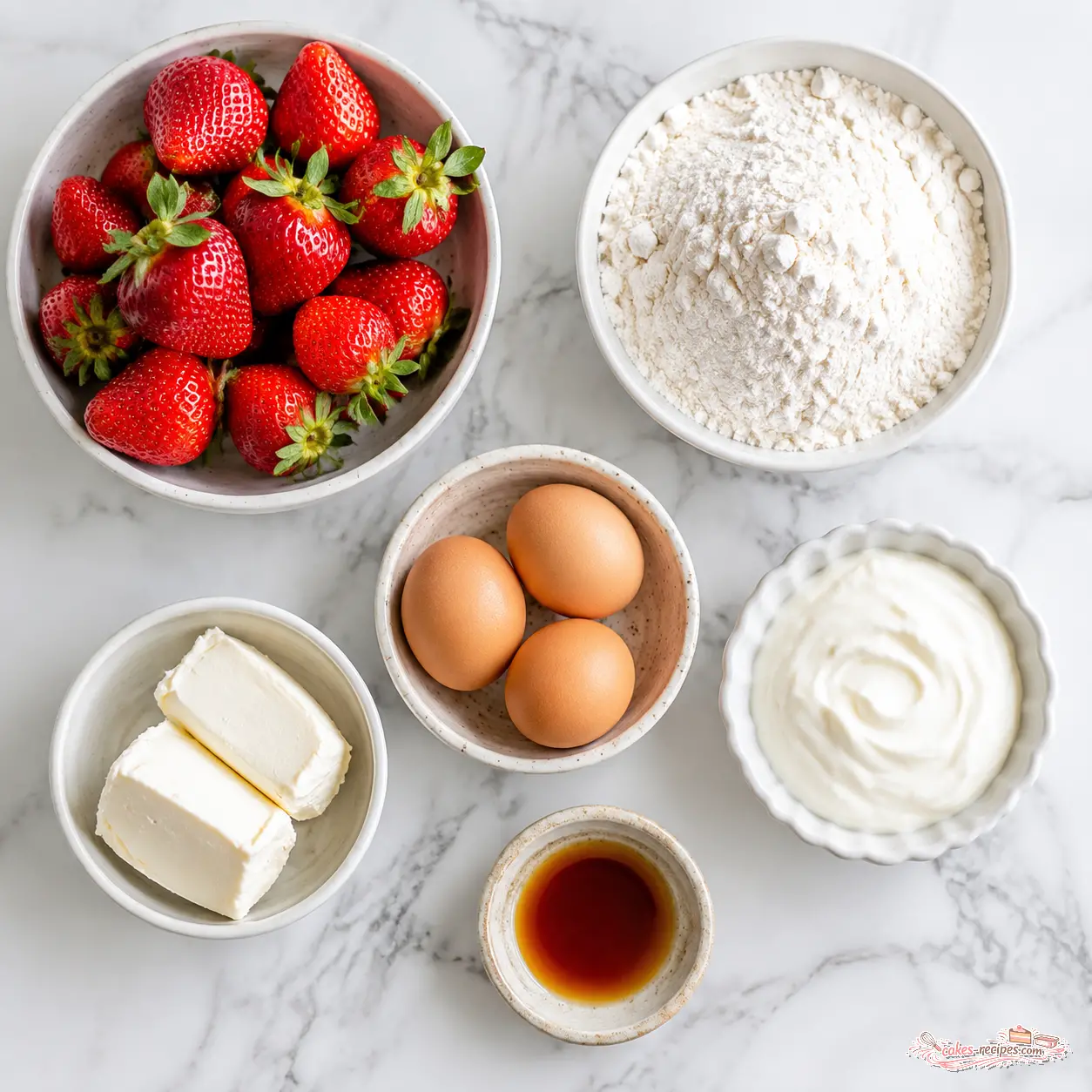 strawberry shortcake muffins - main ingredients