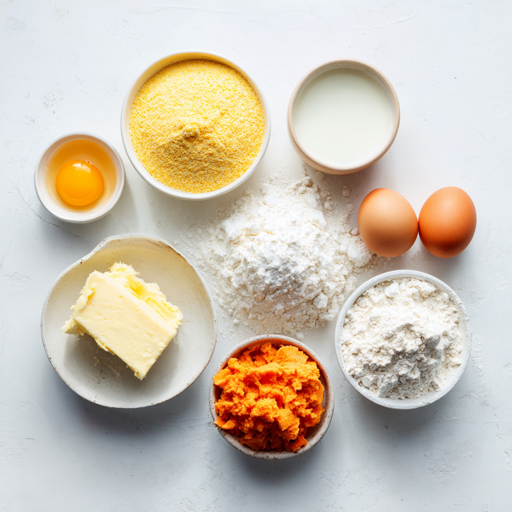 sweet potato cornbread muffins - main ingredients