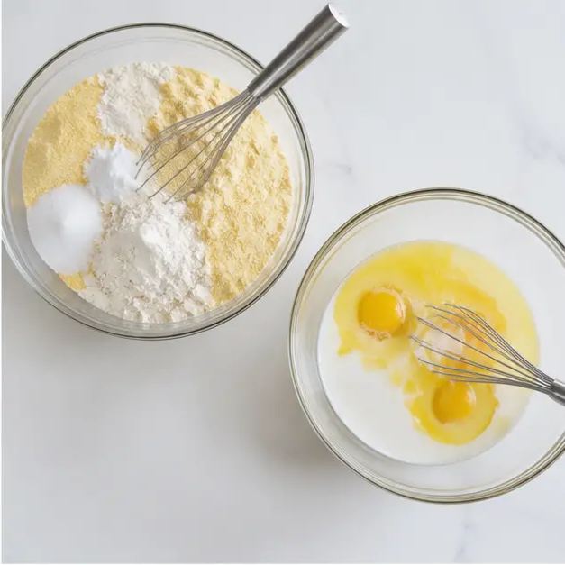 Step 2: Mixing dry and wet ingredients separately