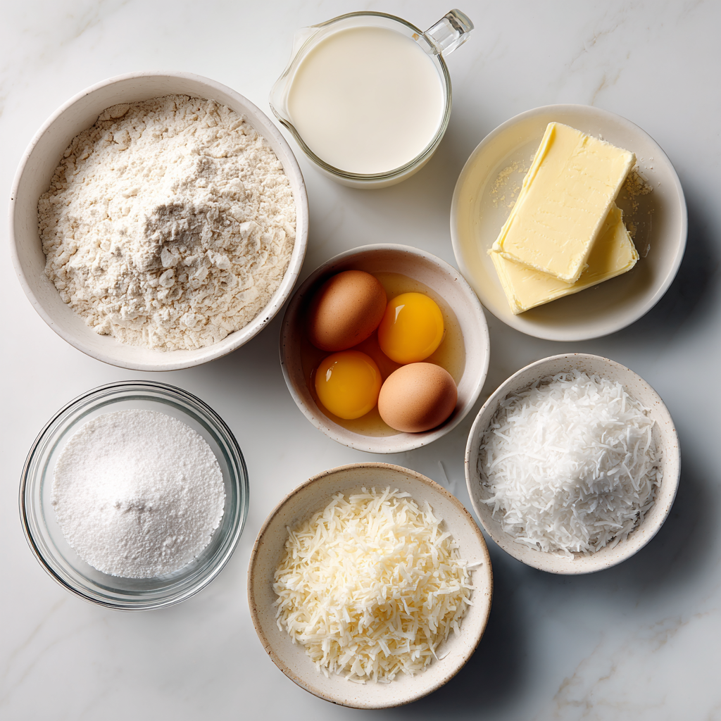 toasted coconut donuts - main ingredients