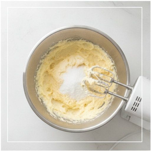 Step 1: Creaming butter and sugar together in a large bowl until light and fluffy.