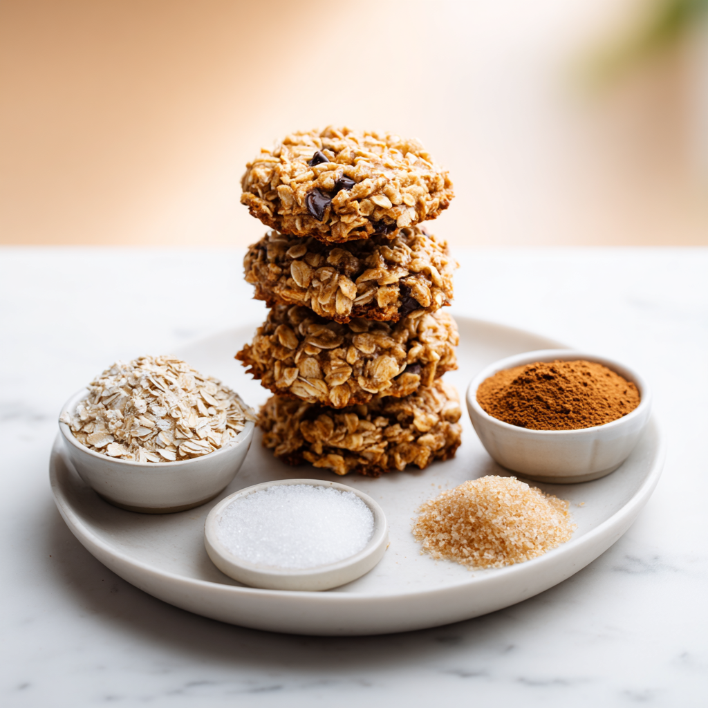 vegan oatmeal cookies - main ingredients