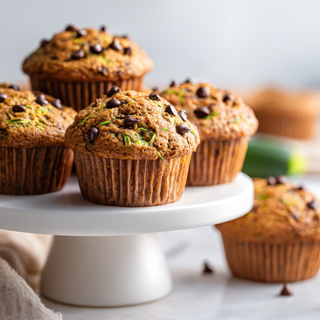 Zucchini banana chocolate chip muffins final presentation