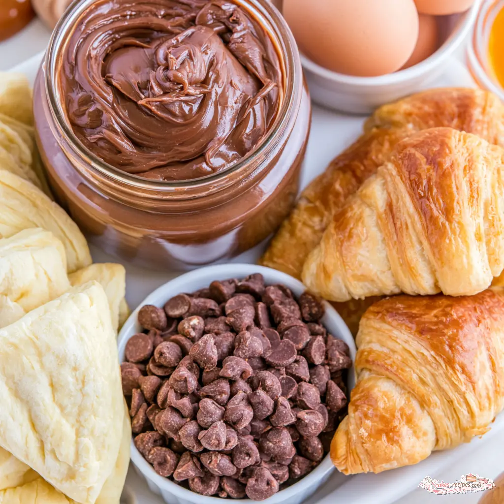 air fryer croissants with nutella - main ingredients